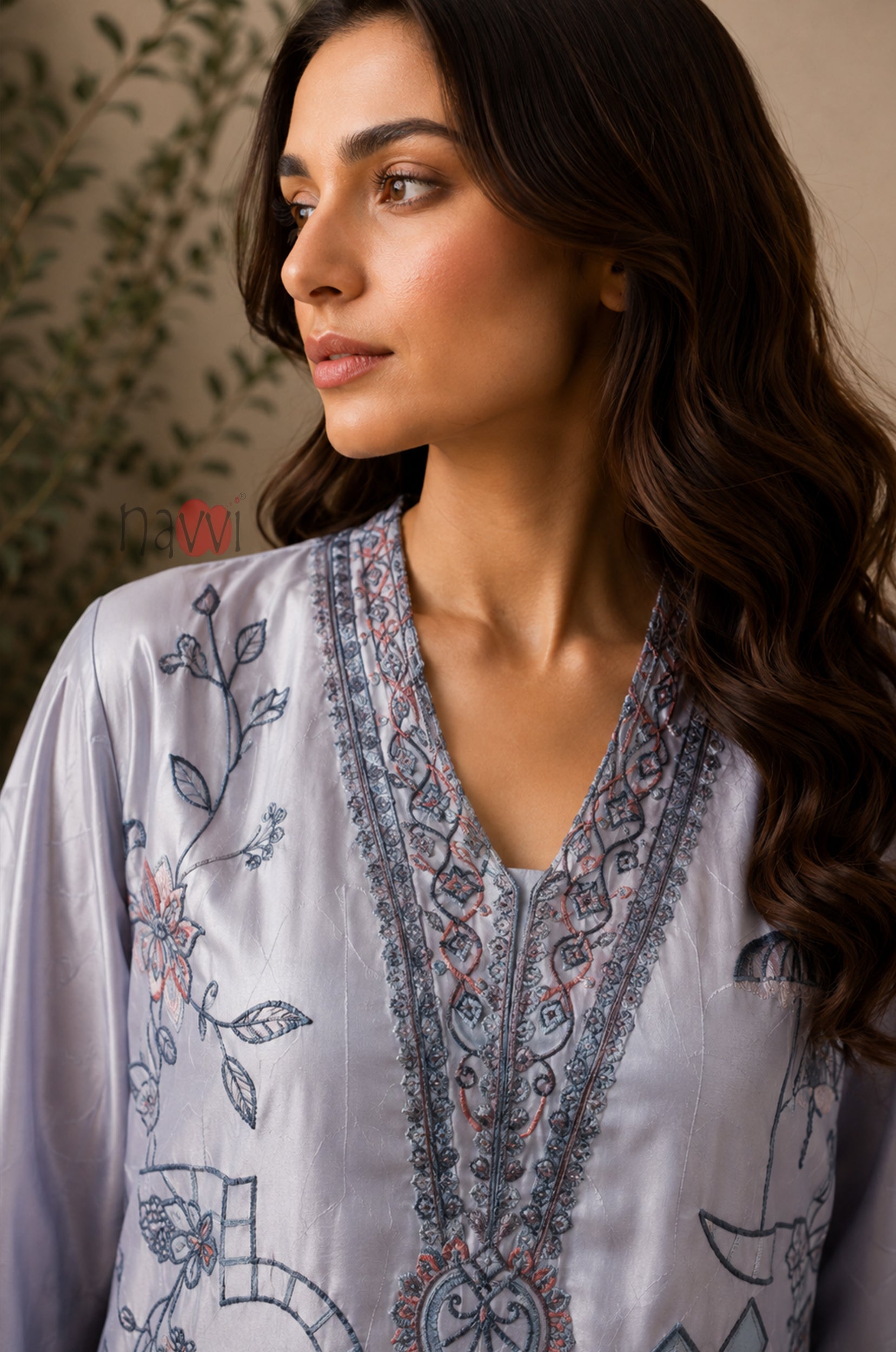 Celestial Bloom Embroidered Suit Set