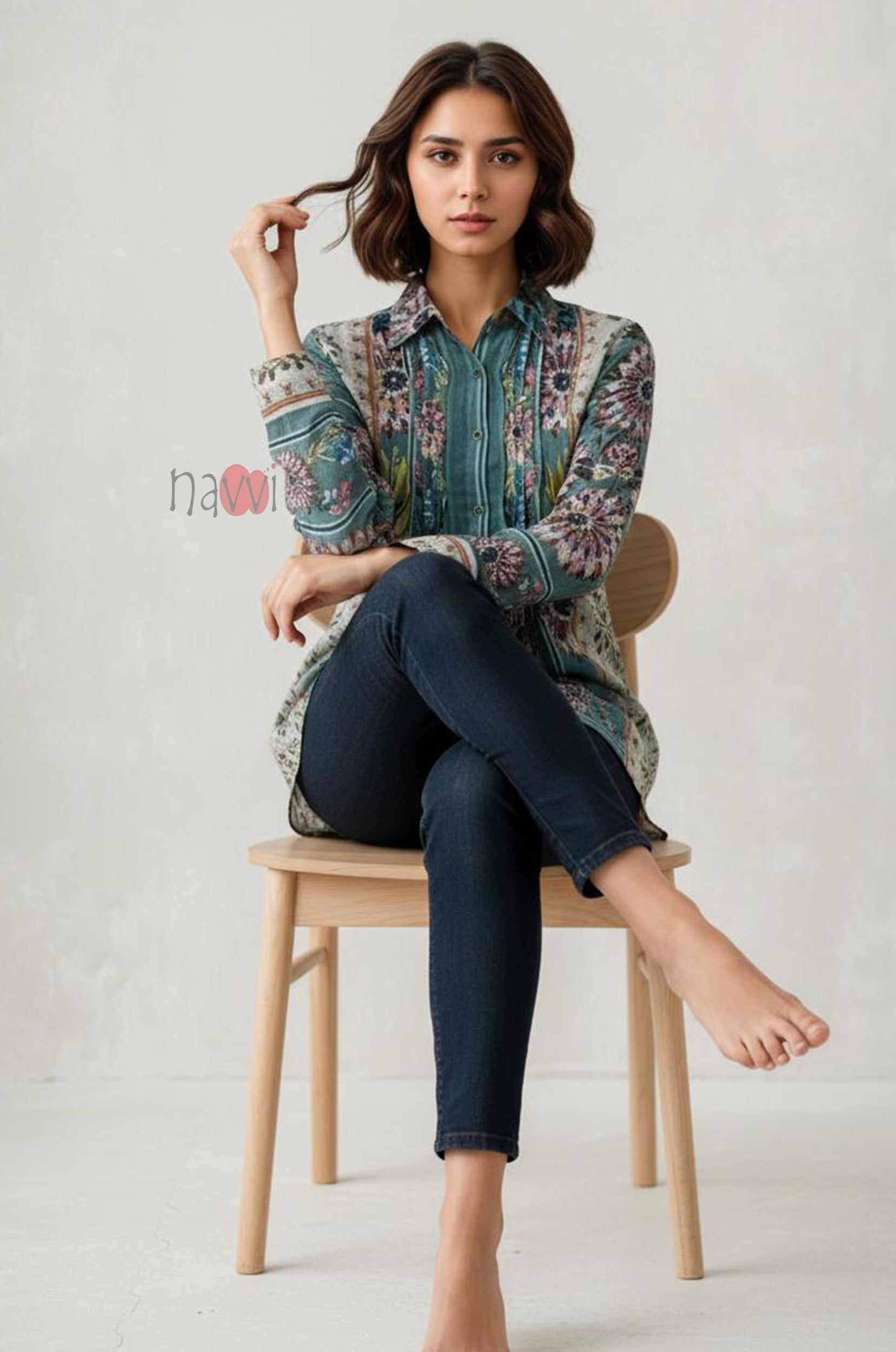 Vintage Garden Printed Shirt Top