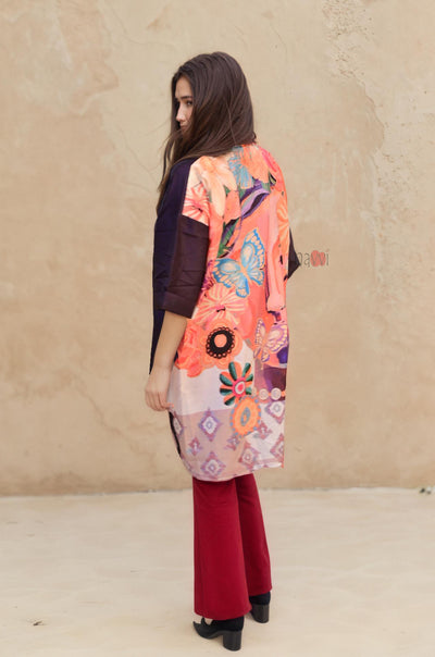 Floral Harmony Cape Shirt