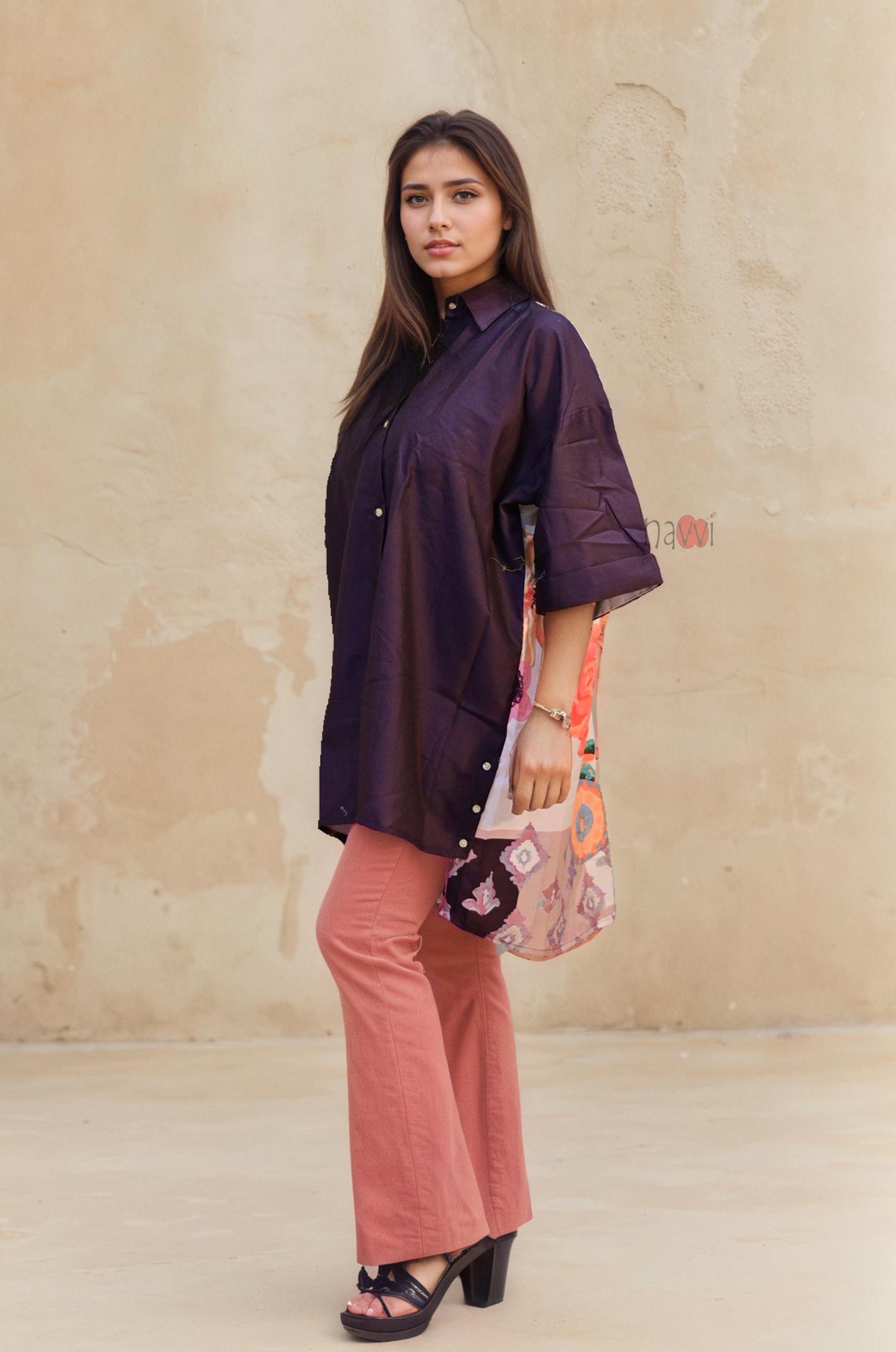 Floral Harmony Cape Shirt