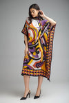 Tribal Print Kaftan Dress - Navvi.in