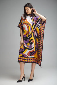 Tribal Print Kaftan Dress - Navvi.in