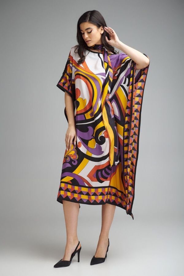 Tribal Print Kaftan Dress - Navvi.in