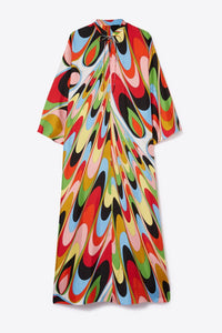 Trippy Eyes Satin Silk Kaftan - Navvi.in