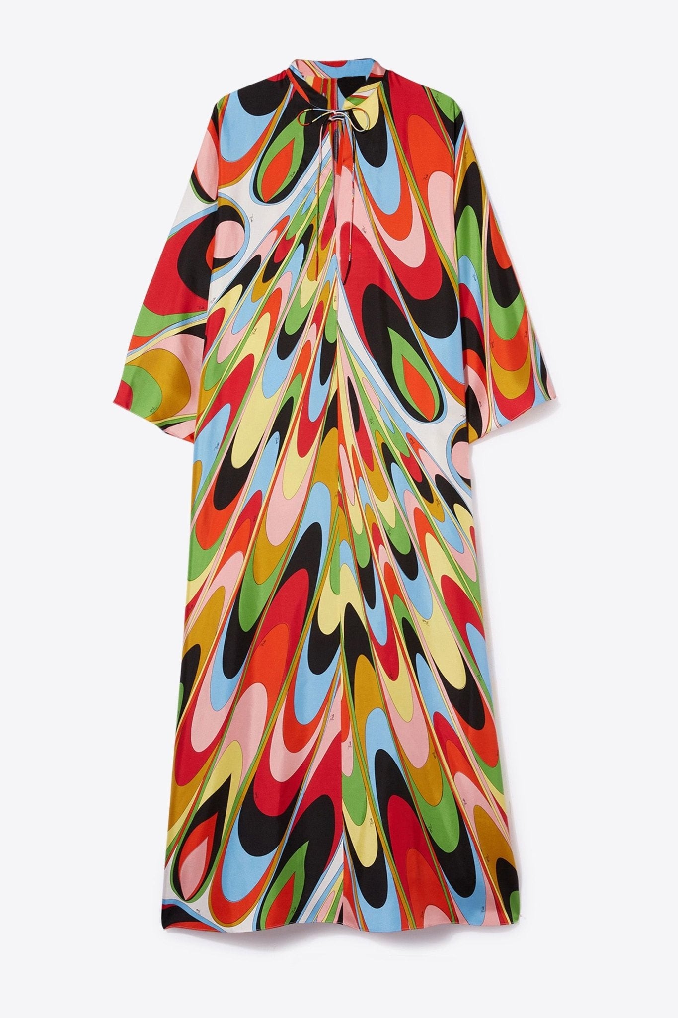 Trippy Eyes Satin Silk Kaftan - Navvi.in
