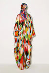 Trippy Eyes Satin Silk Kaftan - Navvi.in