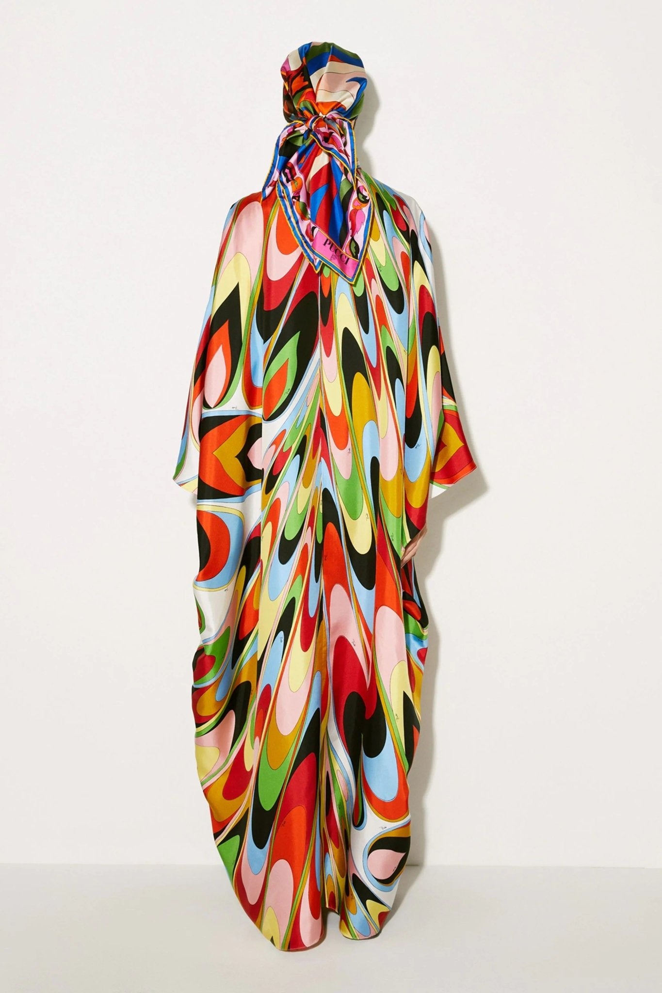 Trippy Eyes Satin Silk Kaftan - Navvi.in