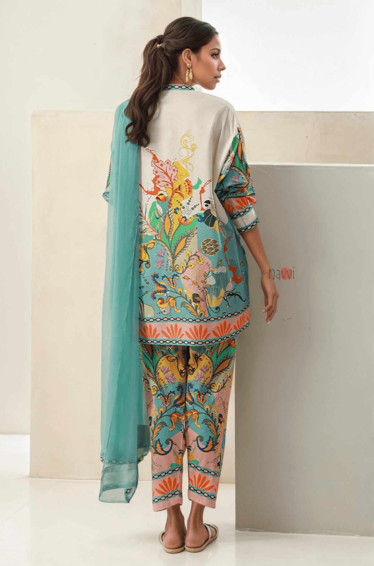 Tropical Muse - Printed Dreamscape Ensemble - Navvi.in