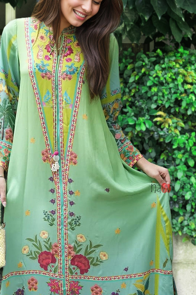 Tropical Vibe Printed Dress - Navvi.in