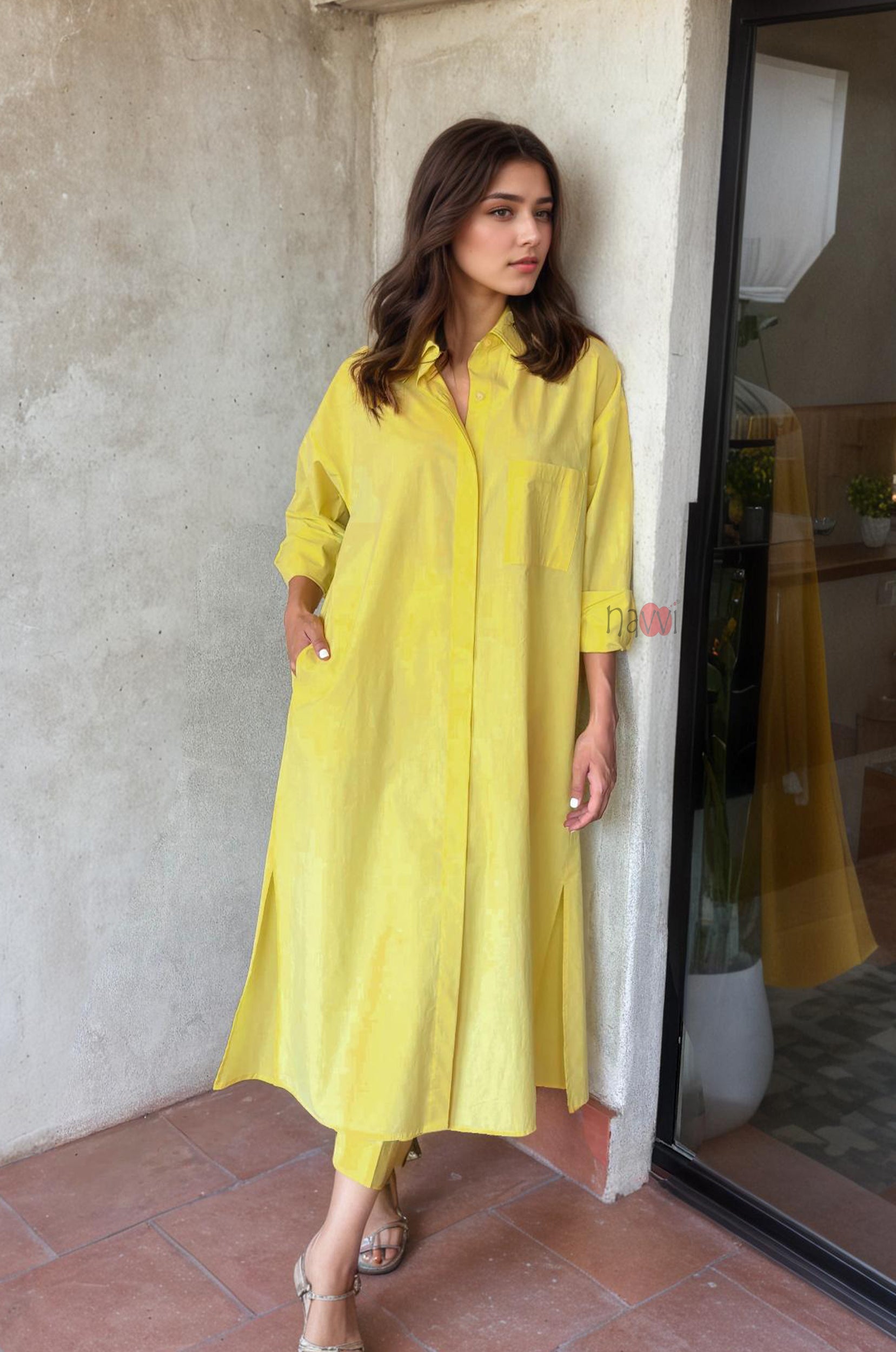 Minimal Chic Shirt Dress with Pants