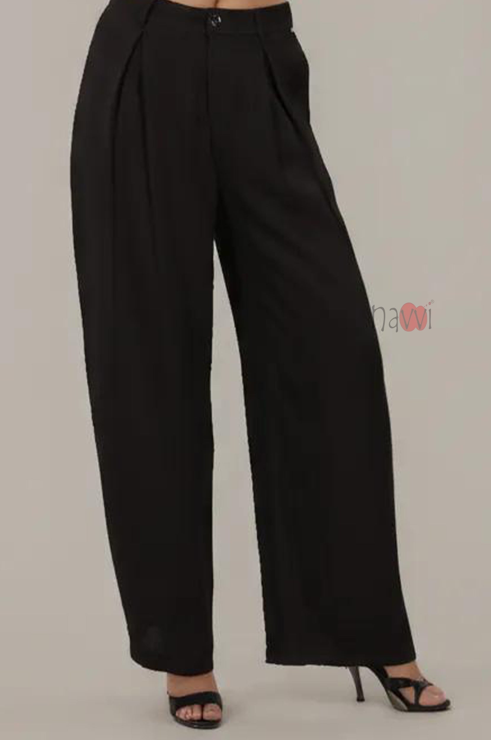 Elegant Pleated Wide Leg Pants - Navvi.in