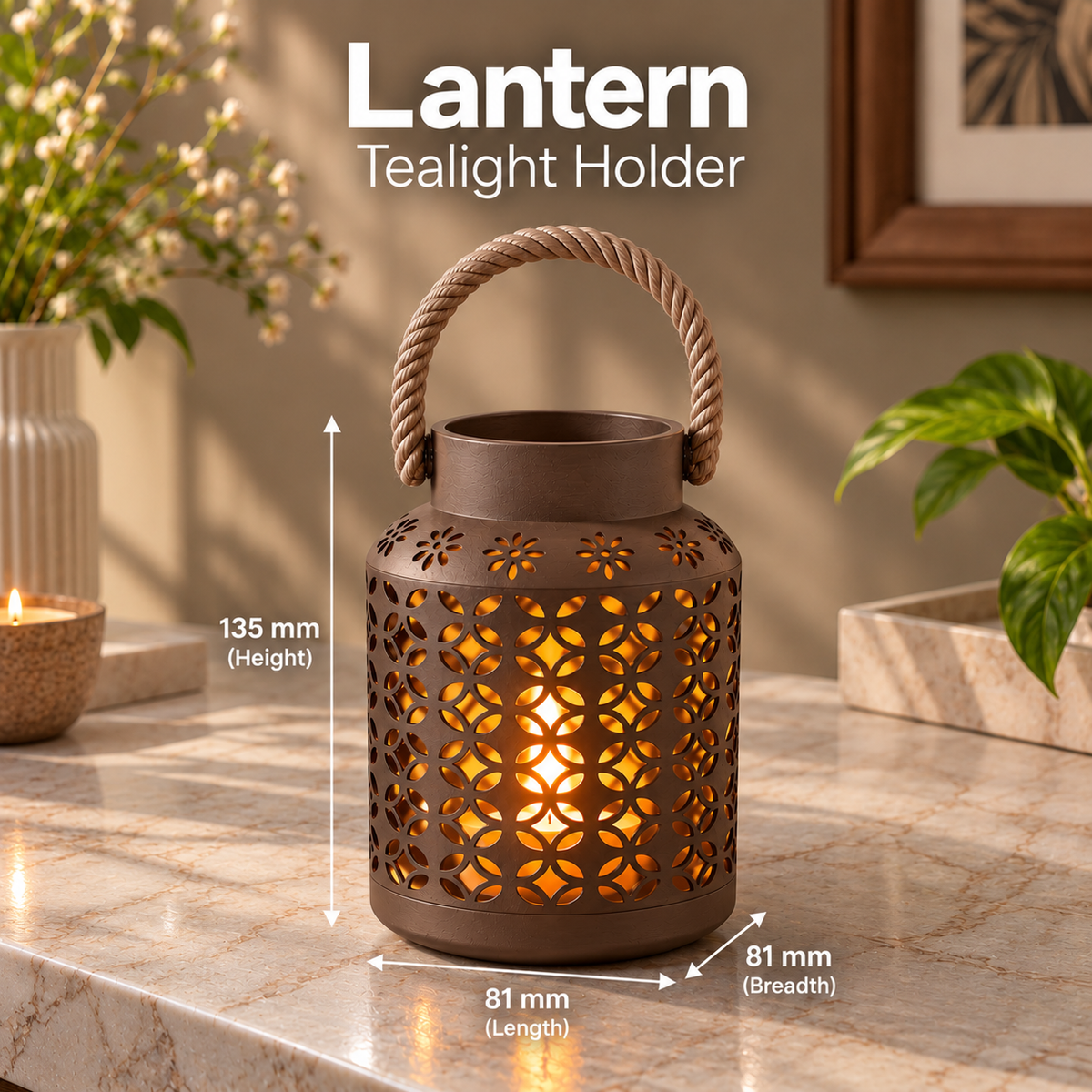 Floral Cutout Lantern Candlelight Decoration