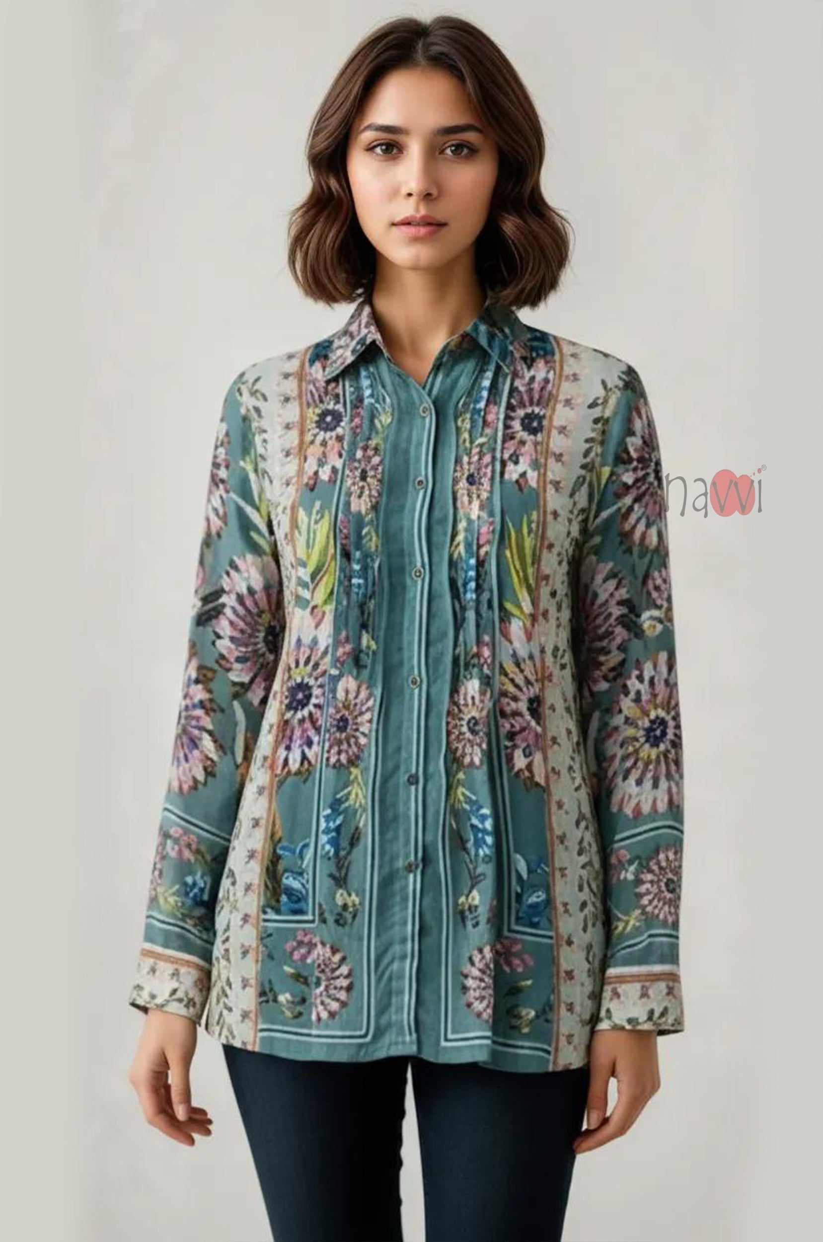 Vintage Garden Printed Shirt Top