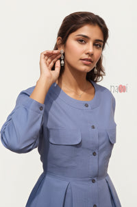 Azure Grace Peplum Shirt