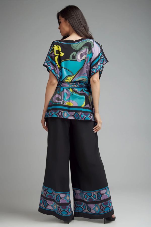 Turquoise Diamond Crepe Co - ord Set - Navvi.in