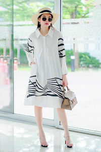 Modern Abstract Pattern Shirt Dress