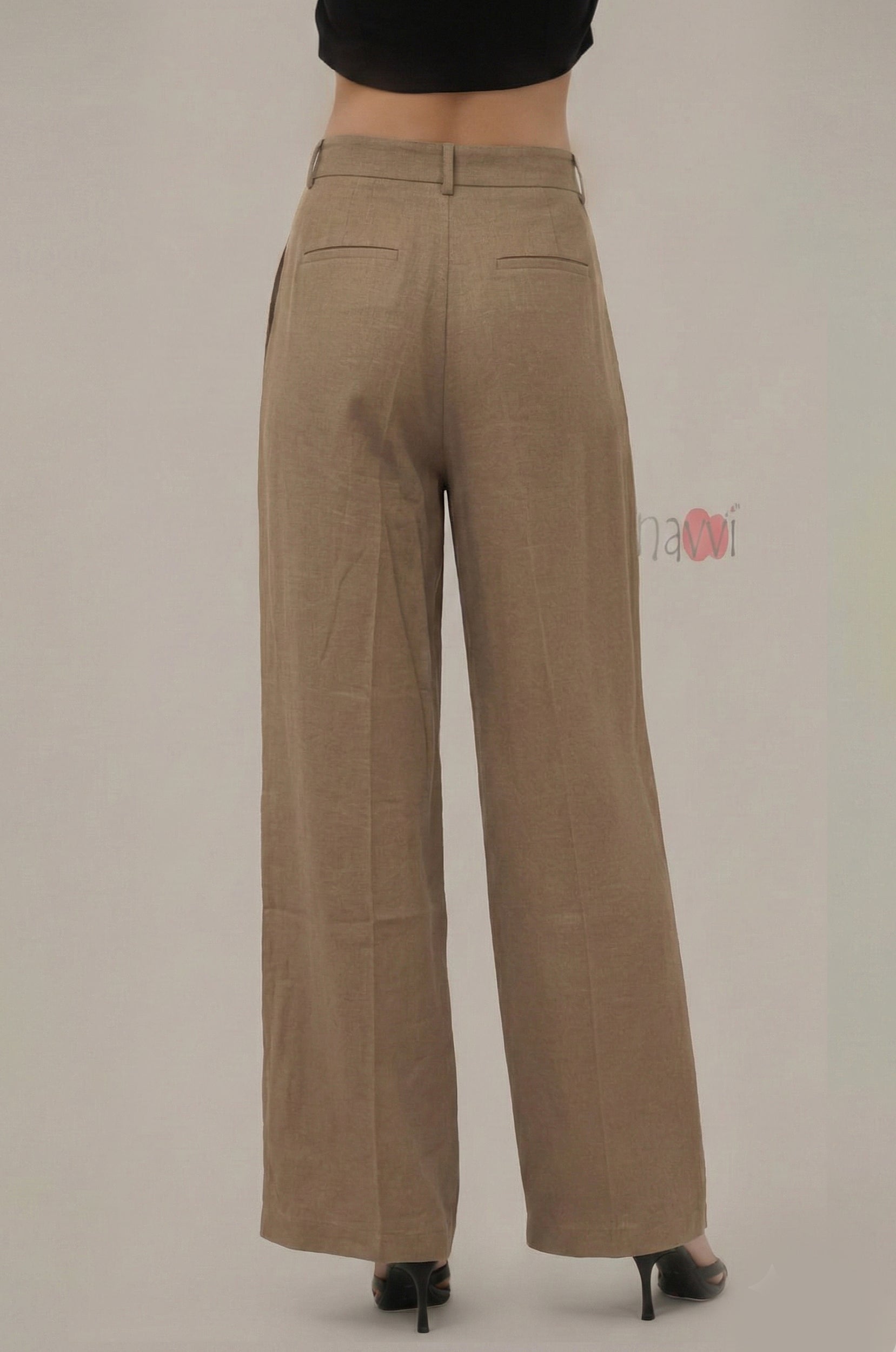 Elegant Pleated Wide Leg Pants - Navvi.in