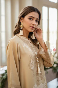 Premium Beige Straight Kurta Dress