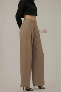 Elegant Pleated Wide Leg Pants - Navvi.in