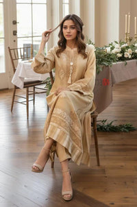 Premium Beige Straight Kurta Dress