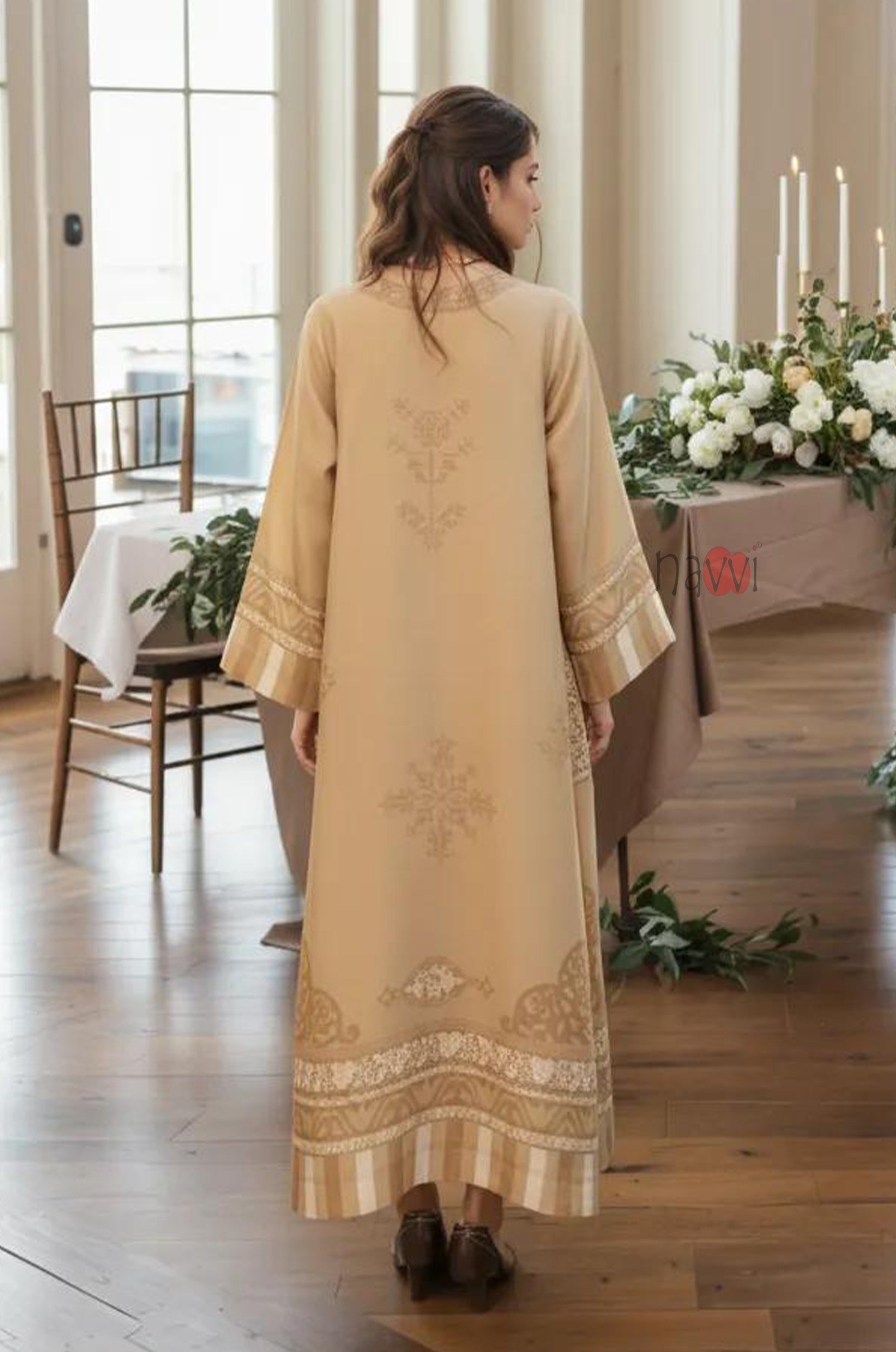 Premium Beige Straight Kurta Dress