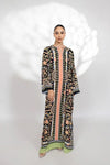 V - Neck Floral Print Long Kaftan Dress - Navvi.in