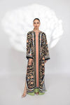 V - Neck Floral Print Long Kaftan Dress - Navvi.in