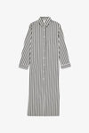 Vertical Stripes Full Sleeves Dress - Black - Navvi.in