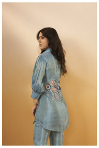 Viscose Silk Embroidered Co - Ord Set - Navvi.in