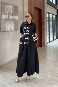 Chic Black Typography Co-Ord Set