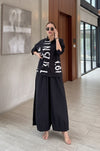 Chic Black Typography Co-Ord Set