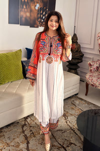 Festive Orange Designer Kurta Set - Navvi.in