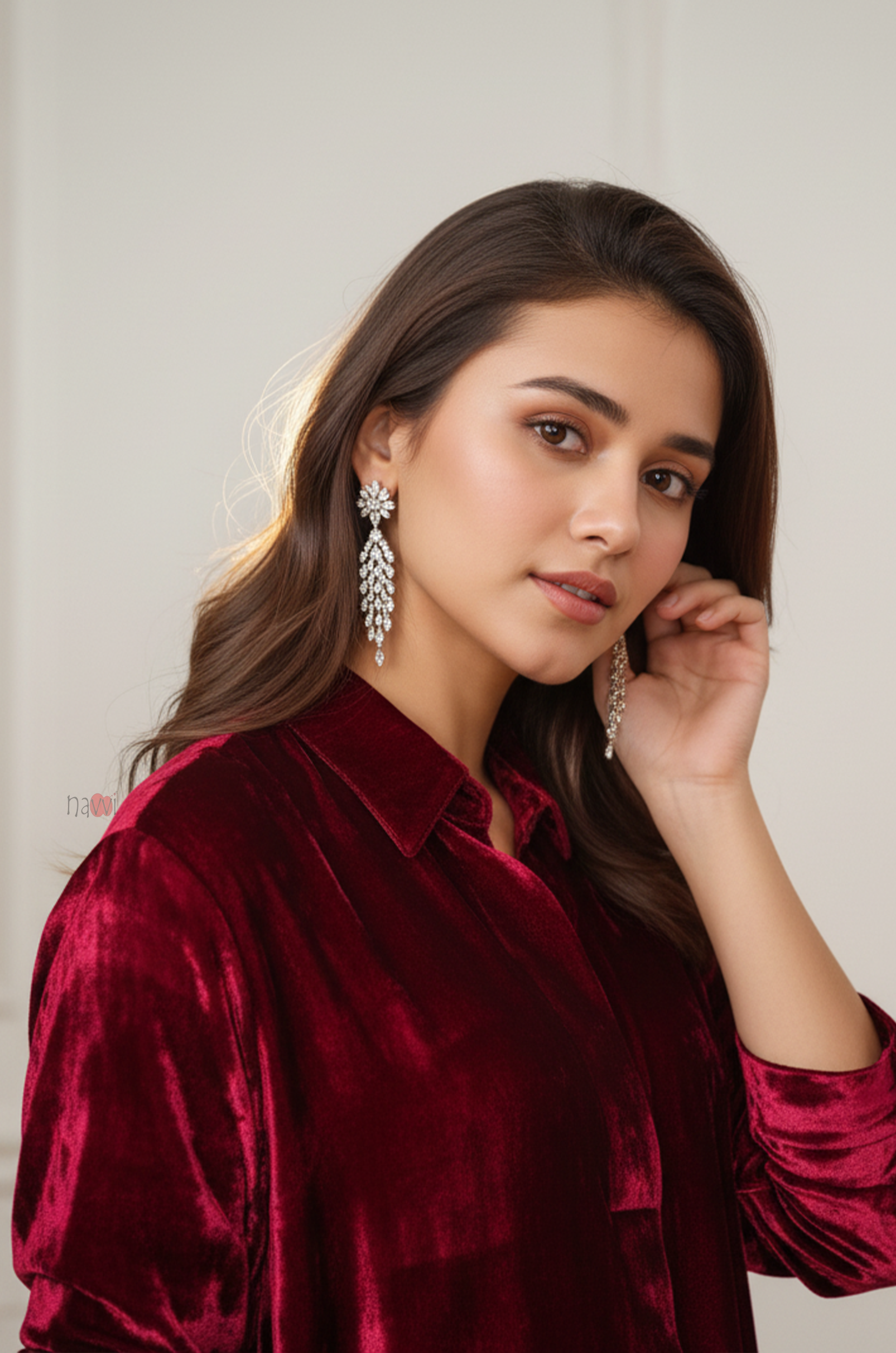 Burgundy Velvet Relaxed Co-Ord Set