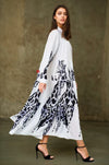 Flowy Monochrome Tiered Long Shirt Dress