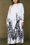 Flowy Monochrome Tiered Long Shirt Dress