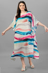 Watercolour Print Kaftan Dress - Navvi.in