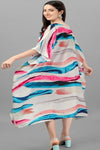 Watercolour Print Kaftan Dress - Navvi.in
