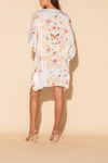 White Butterflies Short Kaftan - Navvi.in