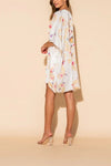 White Butterflies Short Kaftan - Navvi.in