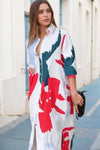 White Korean Long Dress - Navvi.in