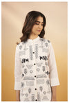 White Viscose Silk Embroidered Co - Ord Set - Navvi.in