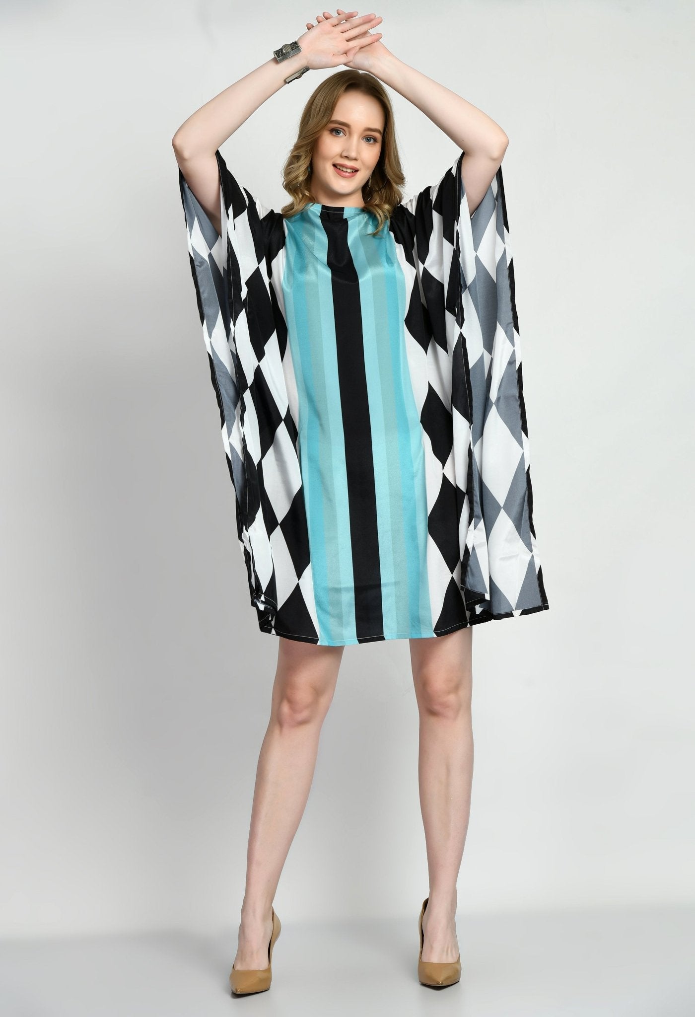 Wonderland Short Kaftan Dress - Navvi.in