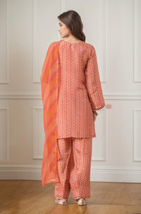 Orange Chevron Embroidered Farsi Salwar Set