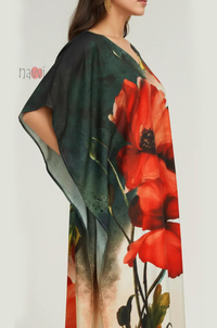 Serene Bloom Resort Kaftan Dress - Navvi.in
