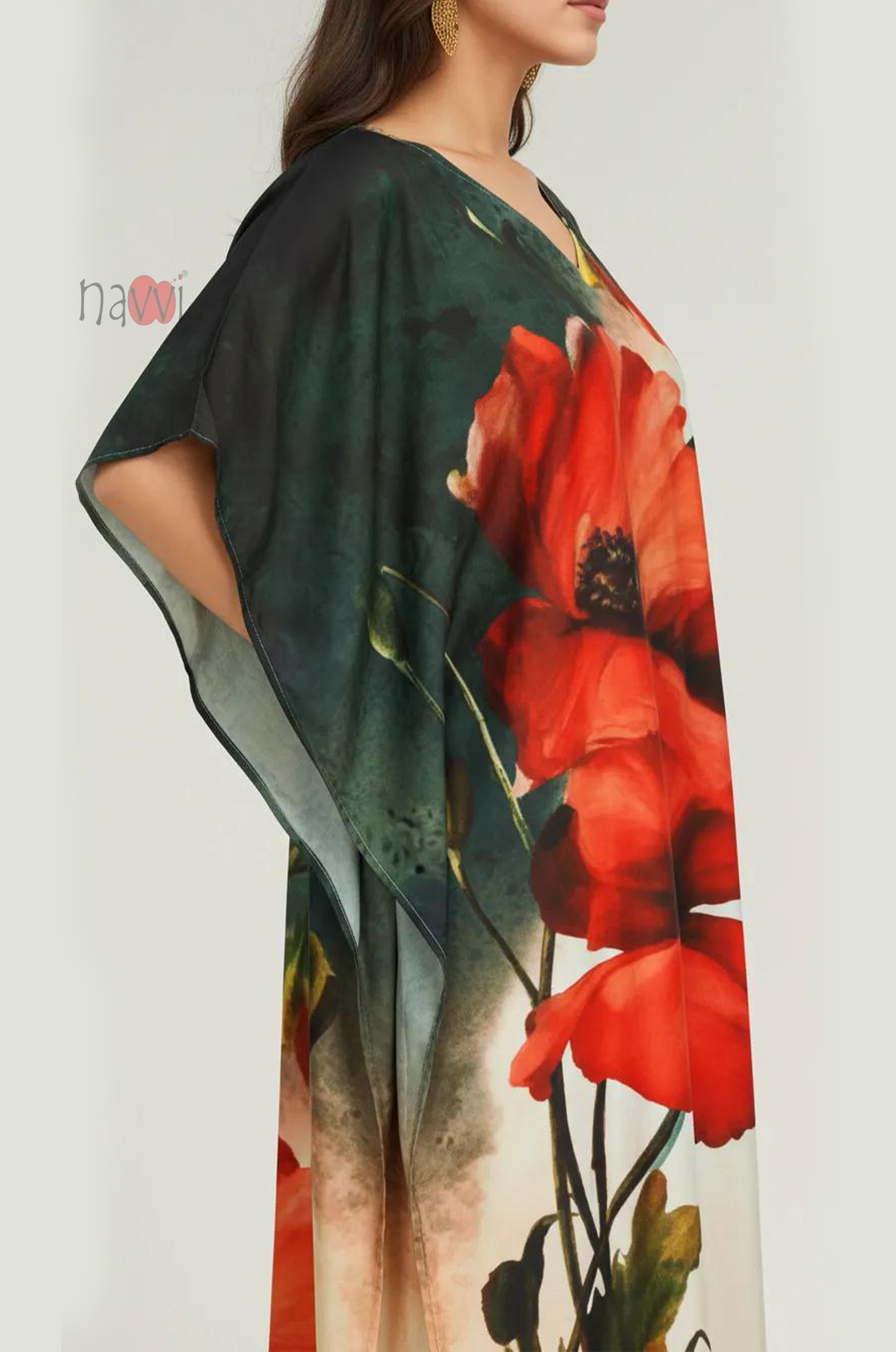 Serene Bloom Resort Kaftan Dress - Navvi.in