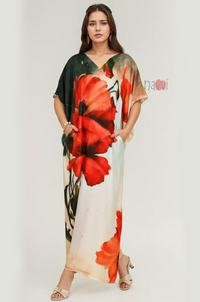 Serene Bloom Resort Kaftan Dress - Navvi.in