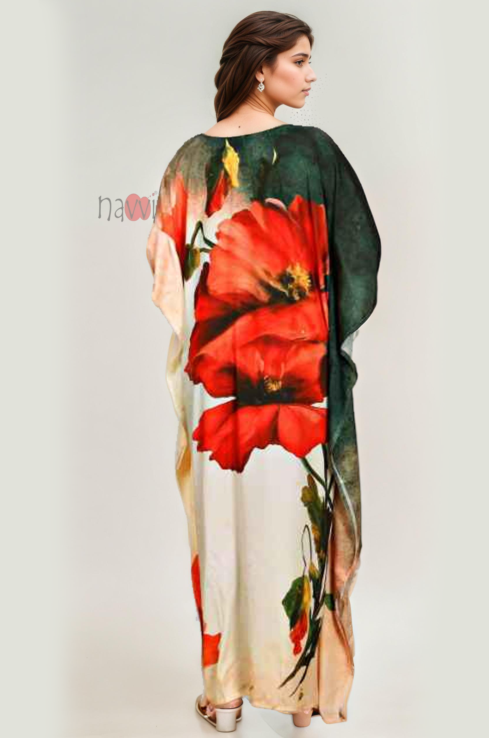 Serene Bloom Resort Kaftan Dress - Navvi.in