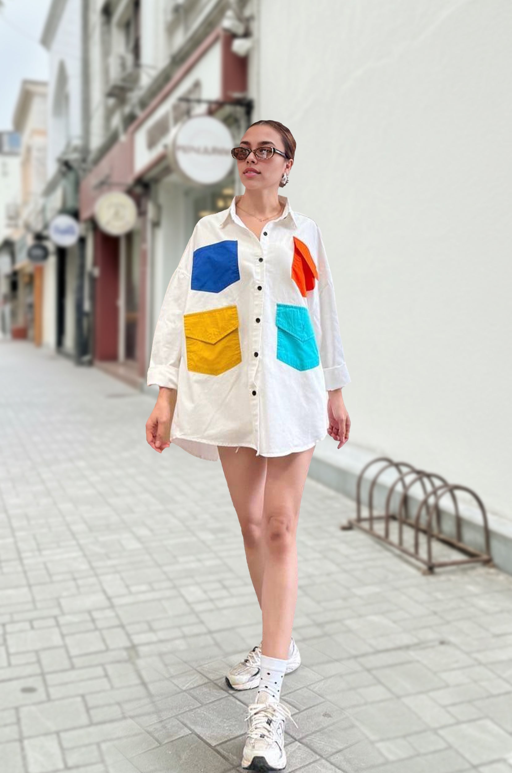 Bold Patch Pocket Oversized Shirt
