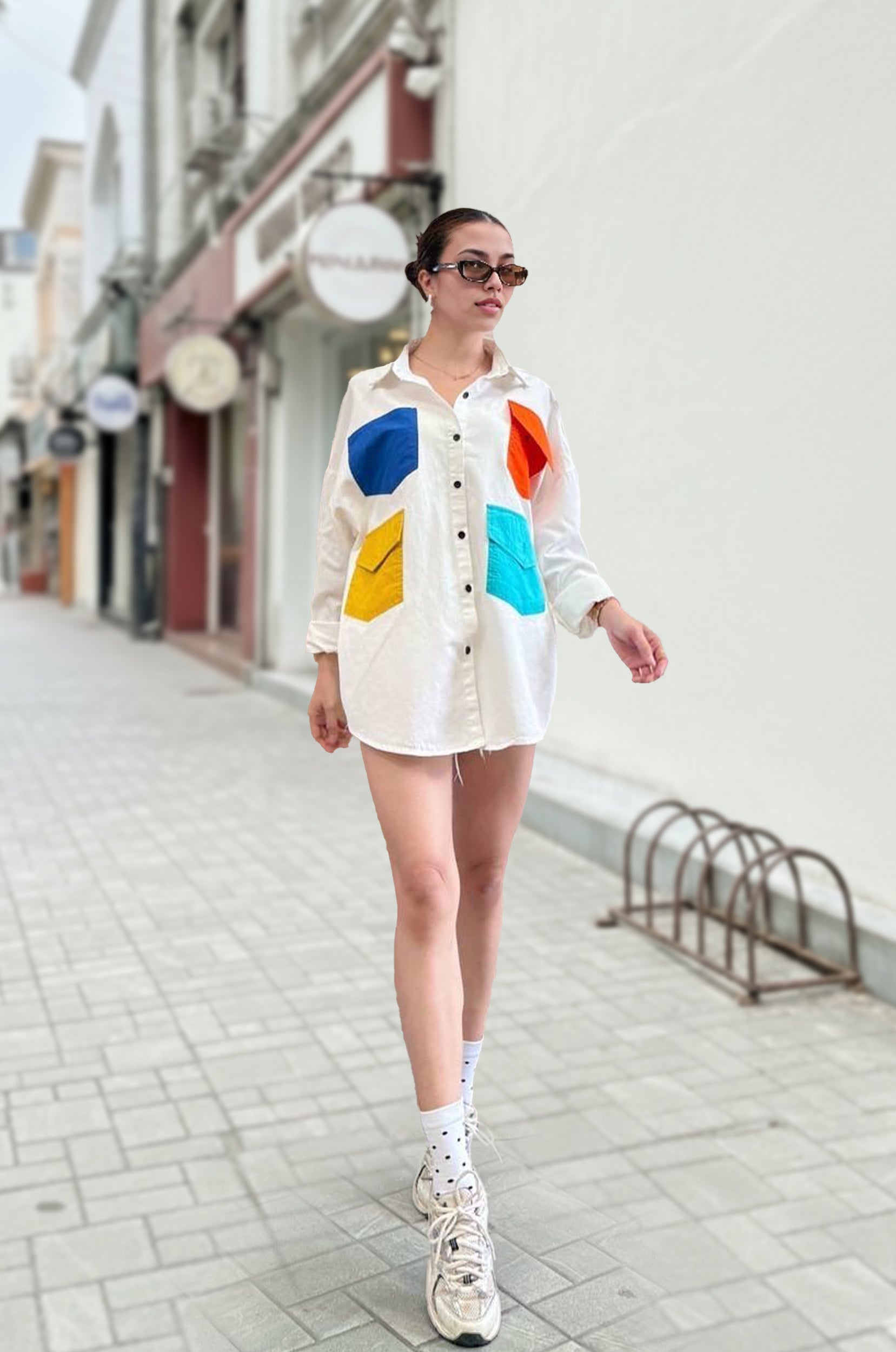 Bold Patch Pocket Oversized Shirt