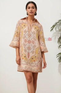 Women’s Pastel Printed Casual Shirt Dress